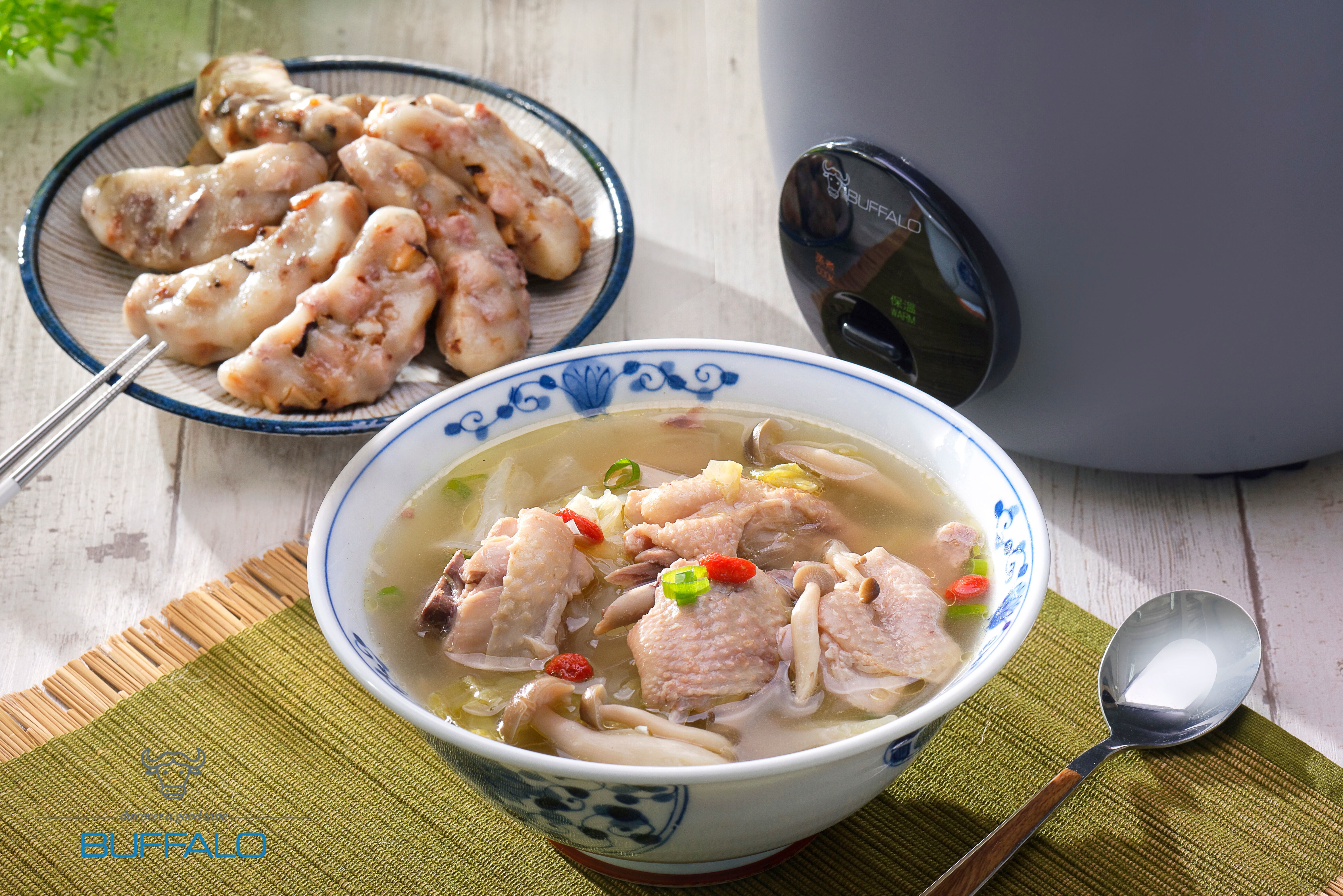 高麗菜菇菇雞湯+芋粿巧